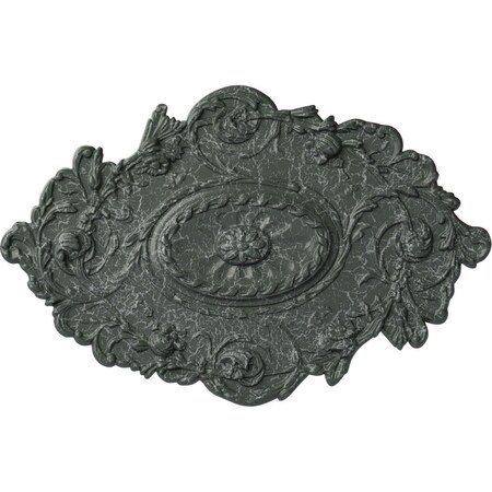 Ekena Millwork Strasbourg Ceiling Medallion, Hand-Painted Athenian Green Crackle, 30 1/2"W x 20"H x 1 1/2"P CM30SGAGC